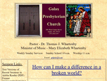 Tablet Screenshot of galaxpresbyterianchurch.com